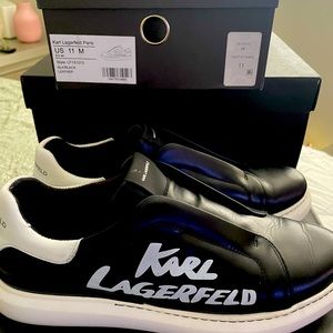 Karl Lagerfeld Paris black leather sneaker 11/44